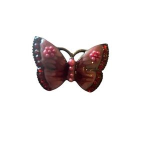 Vintage Pink Butterfly Brooch
